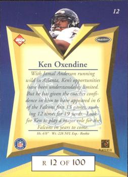 1998 Collector's Edge Masters - Gold Redemption SN100 #12 Ken Oxendine Back