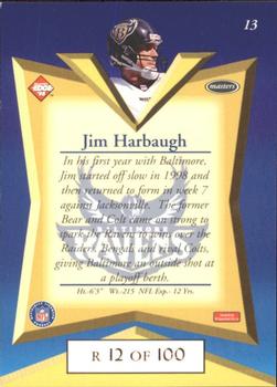 1998 Collector's Edge Masters - Gold Redemption SN100 #13 Jim Harbaugh Back
