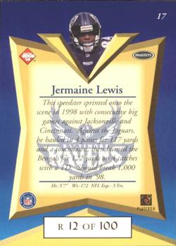 1998 Collector's Edge Masters - Gold Redemption SN100 #17 Jermaine Lewis Back