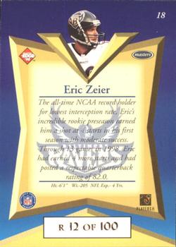 1998 Collector's Edge Masters - Gold Redemption SN100 #18 Eric Zeier Back