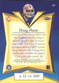 1998 Collector's Edge Masters - Gold Redemption SN100 #19 Doug Flutie Back
