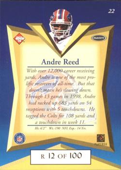 1998 Collector's Edge Masters - Gold Redemption SN100 #22 Andre Reed Back