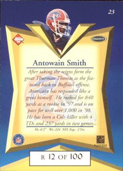 1998 Collector's Edge Masters - Gold Redemption SN100 #23 Antowain Smith Back