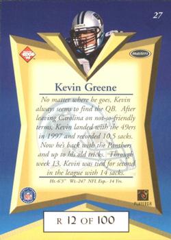 1998 Collector's Edge Masters - Gold Redemption SN100 #27 Kevin Greene Back