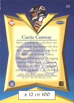 1998 Collector's Edge Masters - Gold Redemption SN100 #33 Curtis Conway Back