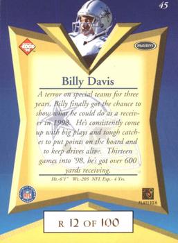 1998 Collector's Edge Masters - Gold Redemption SN100 #45 Billy Davis Back
