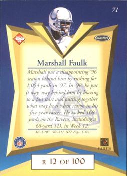 1998 Collector's Edge Masters - Gold Redemption SN100 #71 Marshall Faulk Back