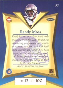 1998 Collector's Edge Masters - Gold Redemption SN100 #95 Randy Moss Back