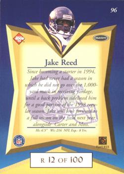1998 Collector's Edge Masters - Gold Redemption SN100 #96 Jake Reed Back