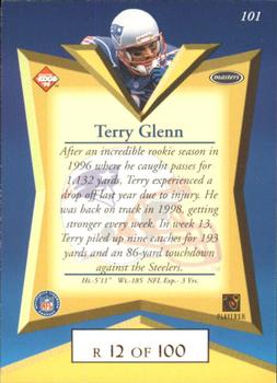 1998 Collector's Edge Masters - Gold Redemption SN100 #101 Terry Glenn Back
