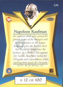 1998 Collector's Edge Masters - Gold Redemption SN100 #124 Napoleon Kaufman Back