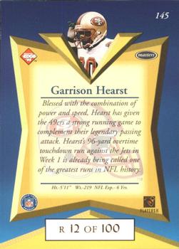 1998 Collector's Edge Masters - Gold Redemption SN100 #145 Garrison Hearst Back