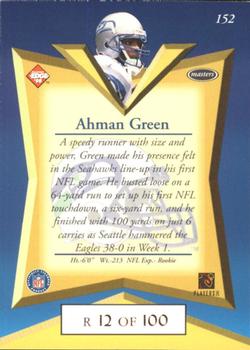 1998 Collector's Edge Masters - Gold Redemption SN100 #152 Ahman Green Back