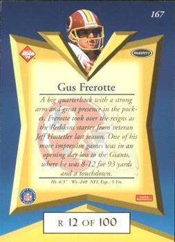 1998 Collector's Edge Masters - Gold Redemption SN100 #167 Gus Frerotte Back