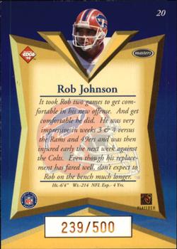 1998 Collector's Edge Masters - Gold Redemption SN500 #20 Rob Johnson Back