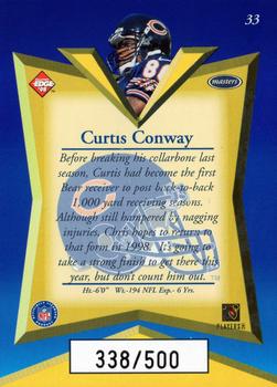 1998 Collector's Edge Masters - Gold Redemption SN500 #33 Curtis Conway Back