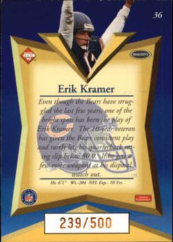 1998 Collector's Edge Masters - Gold Redemption SN500 #36 Erik Kramer Back