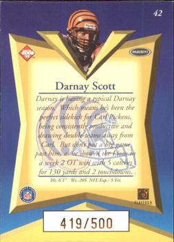 1998 Collector's Edge Masters - Gold Redemption SN500 #42 Darnay Scott Back