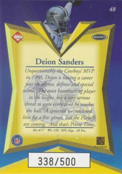 1998 Collector's Edge Masters - Gold Redemption SN500 #48 Deion Sanders Back