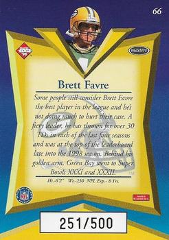 1998 Collector's Edge Masters - Gold Redemption SN500 #66 Brett Favre Back