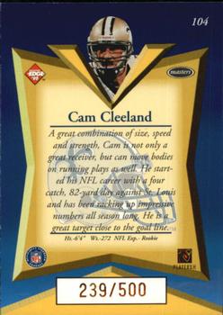1998 Collector's Edge Masters - Gold Redemption SN500 #104 Cam Cleeland Back