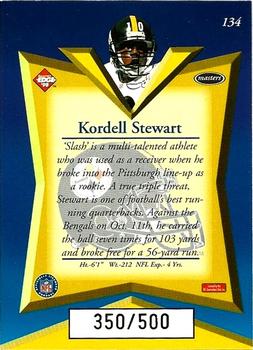 1998 Collector's Edge Masters - Gold Redemption SN500 #134 Kordell Stewart Back