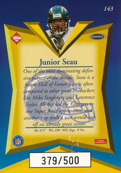 1998 Collector's Edge Masters - Gold Redemption SN500 #143 Junior Seau Back
