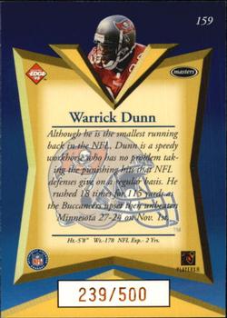 1998 Collector's Edge Masters - Gold Redemption SN500 #159 Warrick Dunn Back