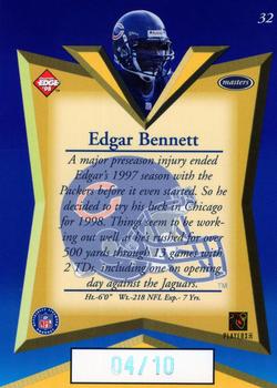 1998 Collector's Edge Masters - HoloGold #32 Edgar Bennett Back