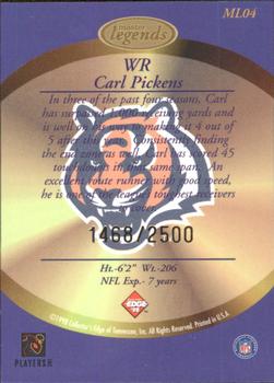 1998 Collector's Edge Masters - Legends #ML04 Carl Pickens Back