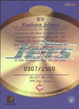 1998 Collector's Edge Masters - Legends #ML19 Keyshawn Johnson Back