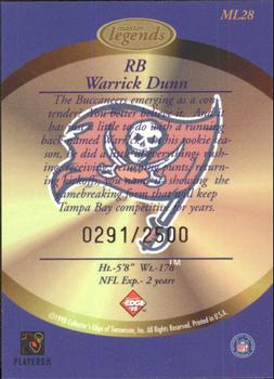 1998 Collector's Edge Masters - Legends #ML28 Warrick Dunn Back