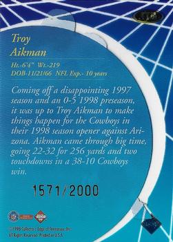 1998 Collector's Edge Masters - Main Event #ME1 Troy Aikman Back