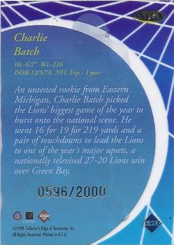 1998 Collector's Edge Masters - Main Event #ME3 Charlie Batch Back