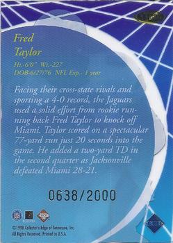 1998 Collector's Edge Masters - Main Event #ME20 Fred Taylor Back