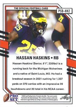 2022 Pro Set Draft - Base Wave Green #PSB-HH2 Hassan Haskins Back