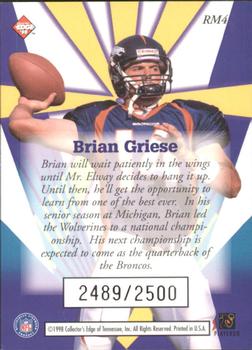1998 Collector's Edge Masters - Rookie Masters #RM4 Brian Griese Back