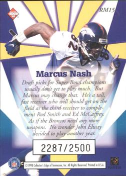1998 Collector's Edge Masters - Rookie Masters #RM15 Marcus Nash Back