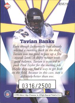 1998 Collector's Edge Masters - Rookie Masters #RM19 Tavian Banks Back