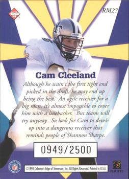 1998 Collector's Edge Masters - Rookie Masters #RM27 Cam Cleeland Back
