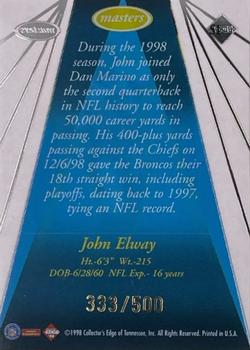 1998 Collector's Edge Masters - Sentinels #S1 John Elway Back