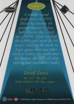 1998 Collector's Edge Masters - Sentinels #S4 Terrell Davis Back