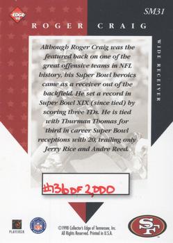 1998 Collector's Edge Masters - Super Masters #SM31 Roger Craig Back