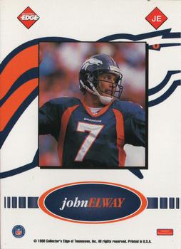 1998 Collector's Edge Odyssey - Game Ball #JE John Elway Back
