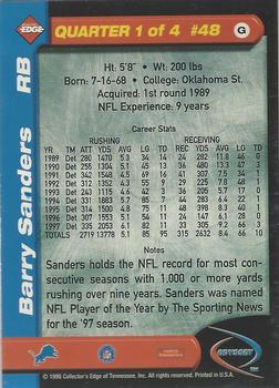 1998 Collector's Edge Odyssey - Galvanized (Level 1) #48 Barry Sanders Back