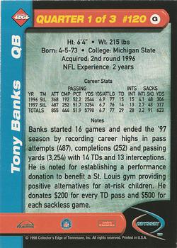 1998 Collector's Edge Odyssey - Galvanized (Level 1) #120 Tony Banks Back