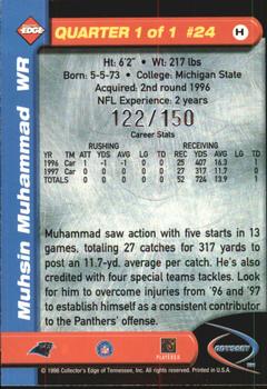 1998 Collector's Edge Odyssey - HoloGold (Level 2) #24 Muhsin Muhammad Back