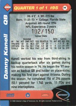 1998 Collector's Edge Odyssey - HoloGold (Level 2) #95 Danny Kanell Back