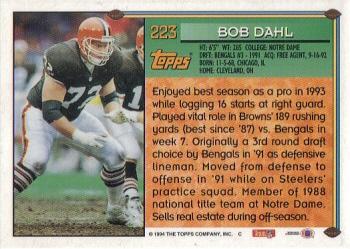 1994 Topps #223 Bob Dahl Back