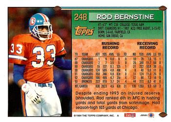 1994 Topps #248 Rod Bernstine Back